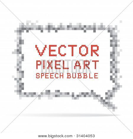 quadratische Sprechblase in Pixel-Art-Stil