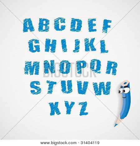 Alphabet und Cartoon Wachsmalstift