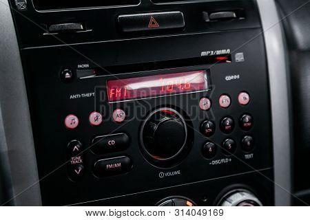 Novosibirsk, Russia - July 08, 2019: Suzuki Grand Vitara, Car Control Panel Of Audio Player And Othe