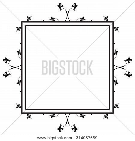 Beauty Of Black And White Bouqet Frame Isolated On White Background, Design Greeting Card And Invita