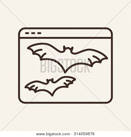 Web Site Halloween Vector Line Icon. Page, Halloween, Wireless Connection. Holiday Concept. Vector I