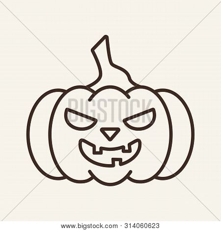 Pumpkin Vector Line Icon. Candies, Halloween, Children. Holiday Concept. Vector Illustration Can Be 