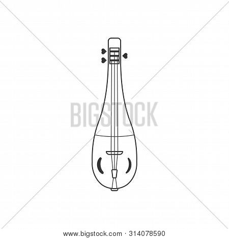 Rebec Black And White Icon. Isolated Vector String Ill.