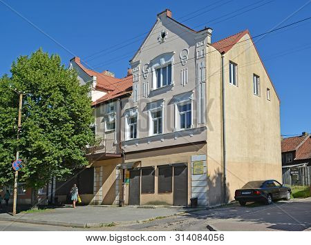 Slavsk, Russia - June 22, 2019: The Historical Building On Sovetskaya Street. Kaliningrad Region