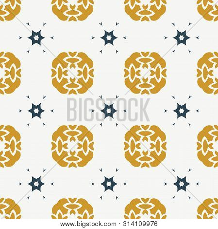 Seamless Vector White Background With Decorative Floral Decorative Ornament