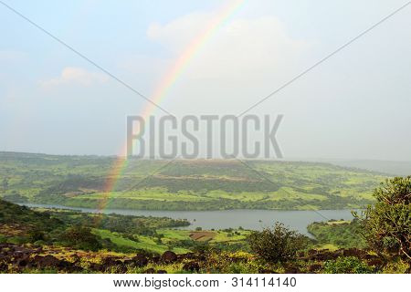Rainbow Over The Kaas Plateau, Satara, Maharashtra