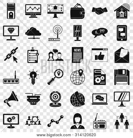 Helpdesk Icons Set. Simple Style Of 36 Helpdesk Vector Icons For Web For Any Design