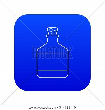 Ethanol In Bottle Icon Blue Vector Isolated On White Background