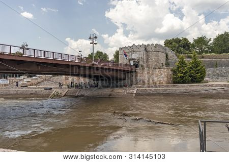 Nis, Serbia - June 15, 2019:  Outside View Of Stambol (istanbul) Gate At Fortress And  In City Of Ni