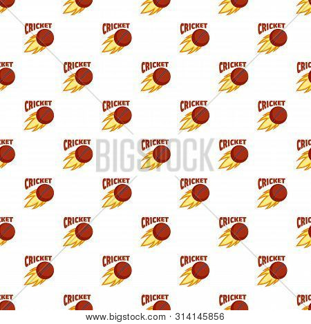 Red Fire Ball Cricket Pattern Seamless Vector Repeat For Any Web Design