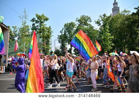 Warsaw, Poland. 8 June 2019. Warsaws Equality Parade.the Largest Gay Pride Parade In Central And Eas