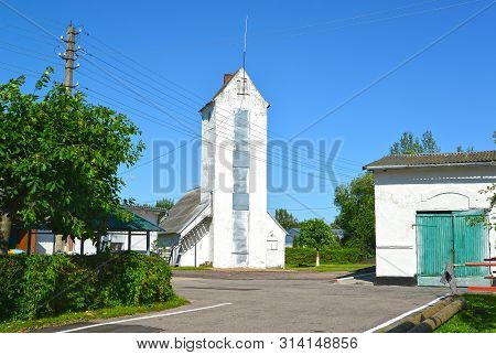 Old Observation Tower In The Territory Of A Fire Brigade. Slavsk, Kaliningrad Region