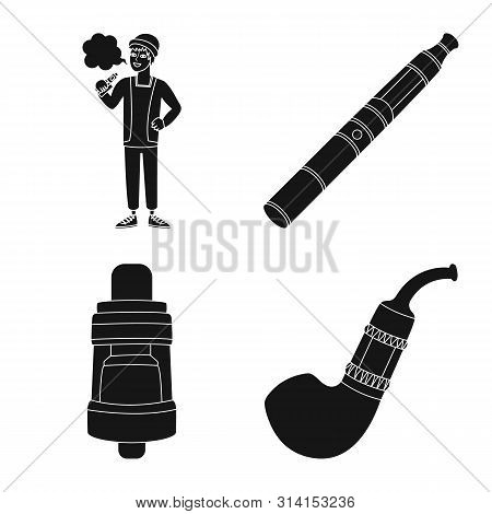 Vector Design Of E-cig And Trendy Sign. Collection Of E-cig And Electronic Stock Vector Illustration