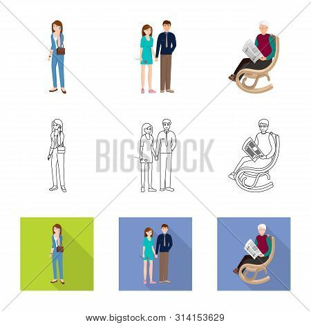 Vector Illustration Of Character And Avatar Symbol. Set Of Character And Portrait Stock Vector Illus