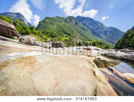 Traveling To Beautiful Swiss Lavertezzo Village In Summer