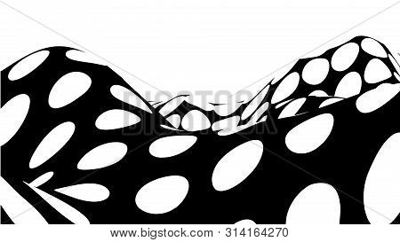 Optical Illusion Waves. Wave Gradient Halftone. Abstract Dotted Stippling. Vector Illustration.