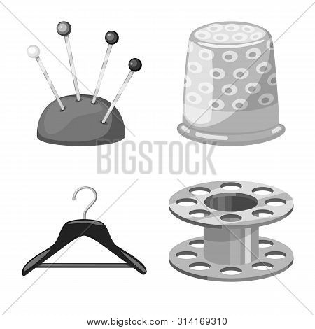 Vector Design Of Dressmaking And Textile Symbol. Set Of Dressmaking And Handcraft Stock Vector Illus