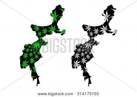 Federally Administered Tribal Areas (islamic Republic, Province And Districts) Map Is Designed Canna