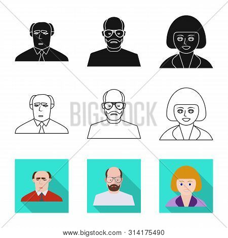 Vector Design Of Avatar And Person Logo. Set Of Avatar And Profession Stock Symbol For Web.