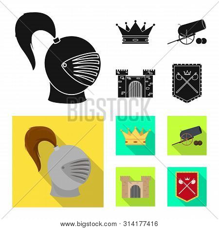 Vector Design Of Old And Culture Sign. Set Of Old And Renaissance Stock Vector Illustration.