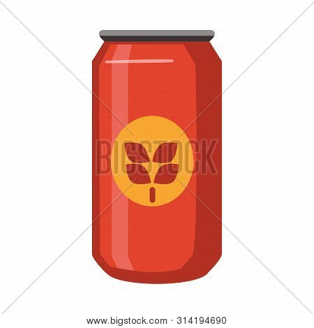 Isolated Object Of Can And Red Symbol. Collection Of Can And Tin Vector Icon For Stock.