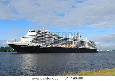 Velsen, The Netherlands - July 7th 2019: Ms Nieuw Statendam Operated By Holland America Line On Nort