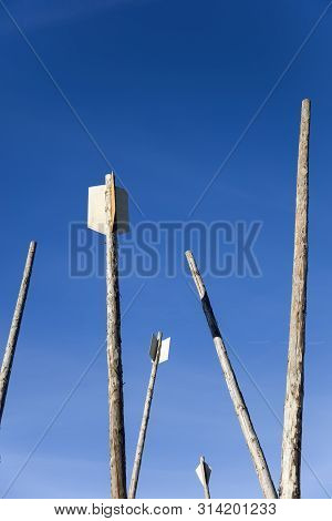 Lausanne, Switzerland - September 24, 2018: Detail Of Champ De Bataille In Parc De Mon-repos At Laus