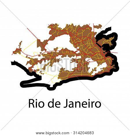 Modern Map - Rio De Janeiro Flat Continent, Geography, Graphic,
