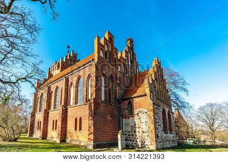 Remarkable Neogothic Church In Linum Brandenburg In Bright Sunshine