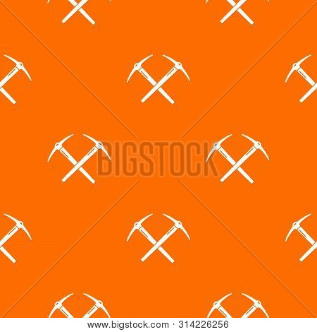 Mining Pickaxe Pattern Vector Orange For Any Web Design Best