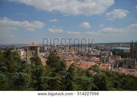 Panoramic Views Of The City From The Ruined Medieval Castle In Burgos. August 28, 2013. Burgos, Cast