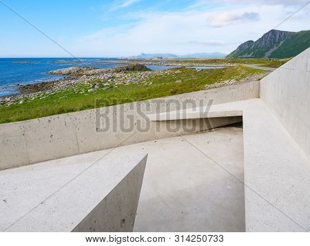 Bukkekjerka Rest Stop Location, Viewing Point. Andoya Island Vesteralen Archipelago, Norway.