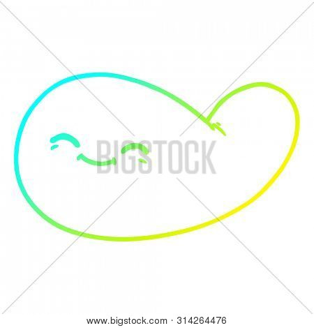 cold gradient line drawing of a cartoon gall bladder