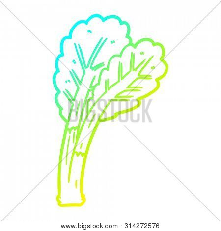cold gradient line drawing of a cartoon rhubarb