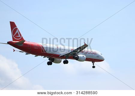 Amsterdam, The Netherlands - July 21st 2019: Tc-ate Atlasglobal Airbus A321-200 On Final Approach To