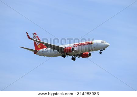 Amsterdam, The Netherlands - July 21st 2019: Ph-cdh Corendon Dutch Airlines Boeing 737-800 On Final 