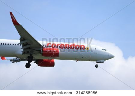 Amsterdam, The Netherlands - July 21st 2019: Ph-cdh Corendon Dutch Airlines Boeing 737-800 On Final 