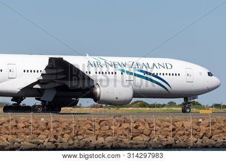 Sydney, Australia - October 10, 2013: Air New Zealand Boeing 777 Large Commercial Airliner At Sydney