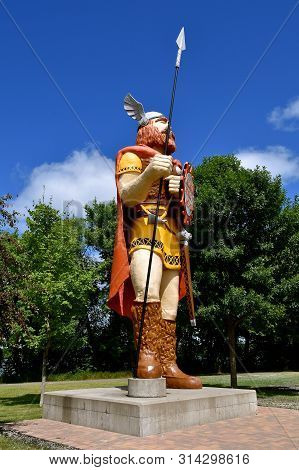 Alexandria, Minnesota, July 28, 2019: Big Ole, A Norseman, Sculpted From Fiberglass By Gordon Schuma