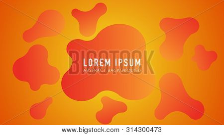 Abstract Liquid Backgroun Design, Colorful Orange Gradation