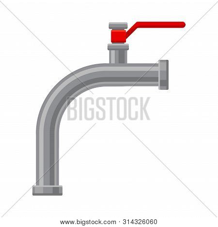 Pipe Is In The Shape Of A Quarter Circle. Vector Illustration On White Background.