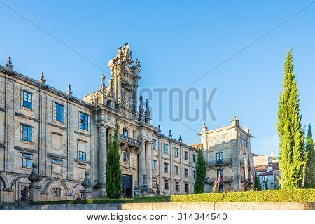 Santiago De Compostela,spain - May 14,2019 - View At The Univesity Building In Santiago De Compostel