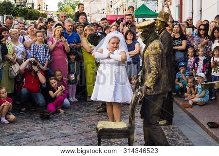 Grodno, Grodno Krai, Belarus - 07/27/2009: On July 27, 2019, In The Center Of Grodno, The Viiith Big