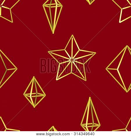 Merry Christmas And Happy New Year Scandinavian Seamless Pattern