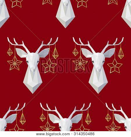 Christmas And New Year Scandinavian Style Seamless Pattern