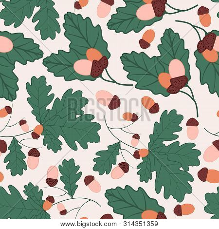 Peanuts And Leaves In An Autumn Pattern Design