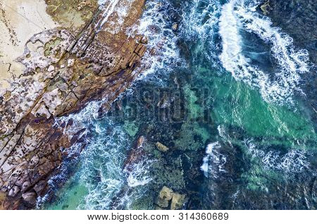 Cronulla Sea Caost Aerial Views Of The Ocean And Rocky Coastline