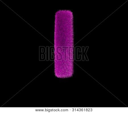 Lovely Glamorous Purple Pilose Alphabet Isolated On Black - Letter I, Glamorous Concept 3d Illustrat