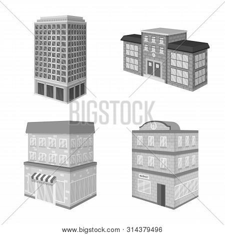 Vector Illustration Of Realty And Modern Symbol. Set Of Realty And Building Vector Icon For Stock.