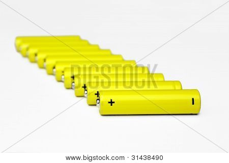 La fila de baterías